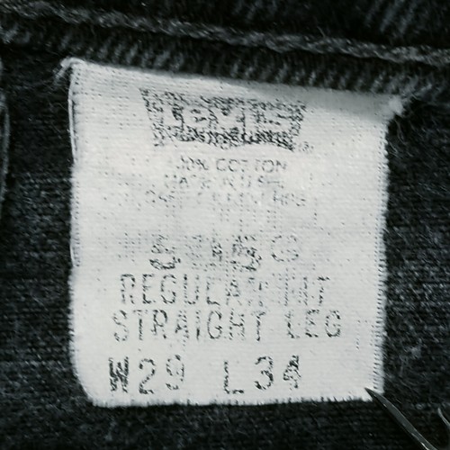 VTG Levi's 505 Mens Jeans 29x34 Black Straight Leg High Rise Grunge Made In USA - Picture 9 of 17