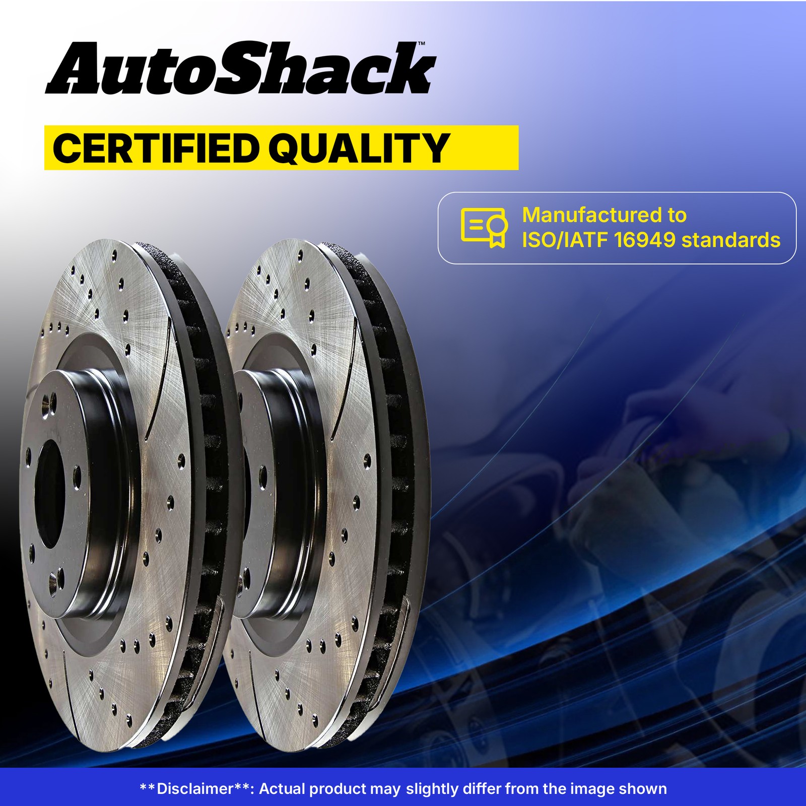 Front Rear Drilled Slotted Brake Rotors for Mazda, 3 2004-2013, FWD L4 2.3L 2.5L
