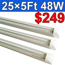 5Ft LED Shop Light Fixture, Linkable 6500K Daylight White Tube Light High Output