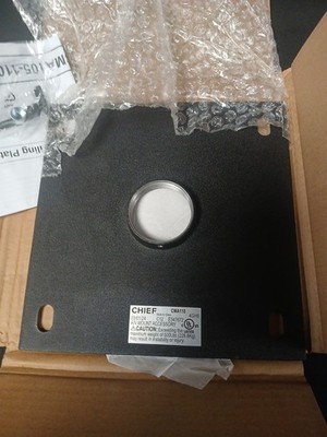 Chief #CMA110 - 8 x 8'' Flat Ceiling Plate Mount & 1.5'' NPT Fitting (Black) - NEW