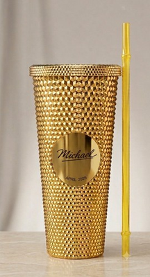 #ad ​👑 Michael Jackson Special Edition Gold Studded Tumbler 20oz Mug BRAND NEW $26.50