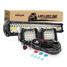 20Inch 420W Triple White - 20Inch Light Bar 2Pcs 4Inch Pods Wiring Harness