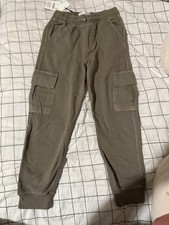 ZARA Boys Cargo Pants Pull-On Elastic Waist Pockets Cotton Size 9Y