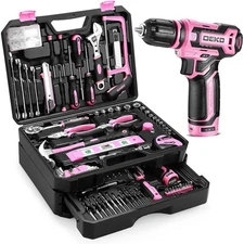 238 Piece Tool Set W/ Cordless Drill Household Repair Kit Essentials Portable 