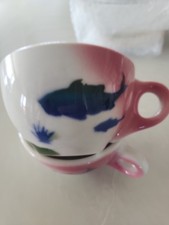 1 Pc. Syracuse China Restaurant Ware Blue Green And Pink Fish Coffee Cup