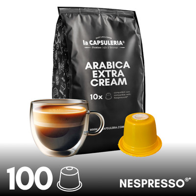Kaffee Arabica Extra Cream 100 Kapseln kompatibel mit Original Nespresso