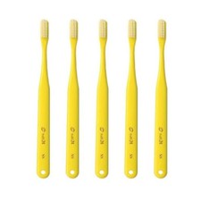 Oral Care Plaque Removal Toothbrush 5-Piece Set Tuft 24 ESS Yellow with Caps