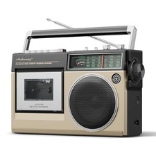 Portable Cassette Tape Player with AM FM SW Stereo Radio, Bluetooth Gold