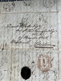 1826 Pre Stamp Entire Edinburgh To London 2 Different Add 1/2
