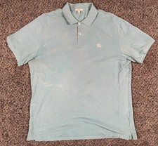 Burberry Brit London Men  s XXL Blue Polo Shirt Short Sleeve Nova Check Golf