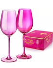 Barbie™ x Dragon Glassware® Wine Glasses 17.5 oz Pink & Red New in Box