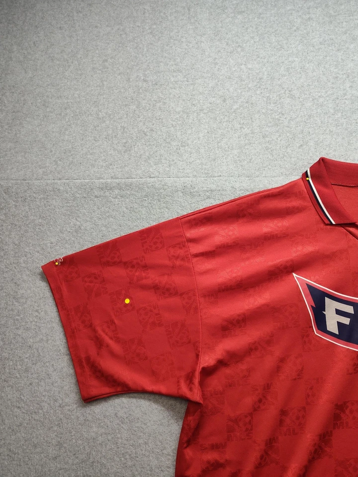 Vintage Chicago Fire Shirt Men XXL Red MLS Soccer Majestic All Over Print 90s - Image 2 of 4