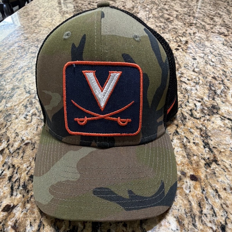 University of Virginia UVA Cavaliers Camo Mesh Trucker Hat Embroidered V Patch