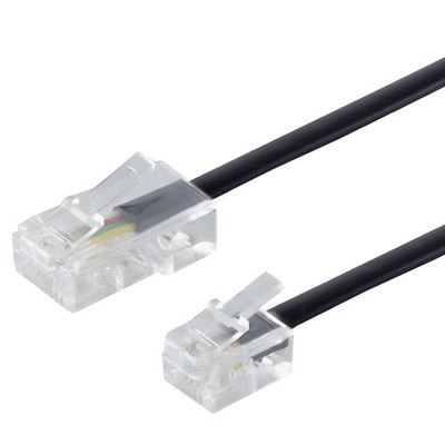 ISDN Kabel RJ11 auf RJ45 Western Stecker 8/4 zu 6/4 Modular 4 adrig flach 3m