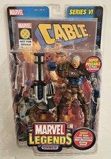 2004 TOY BIZ MARVEL LEGENDS SERIES VI 6 CABLE  BROWN SUIT  with COMIC BOOK
