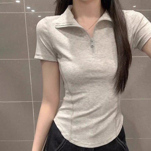 Short Sleeve Top Curved Waist Shirt Casual Outings Casual Wear Comfortable Fit - Picture 7 of 16