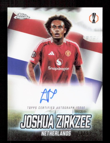 Topps Joshua Zirkzee Global Attraction Autograph Card /99 Chrome UCC 2024-25