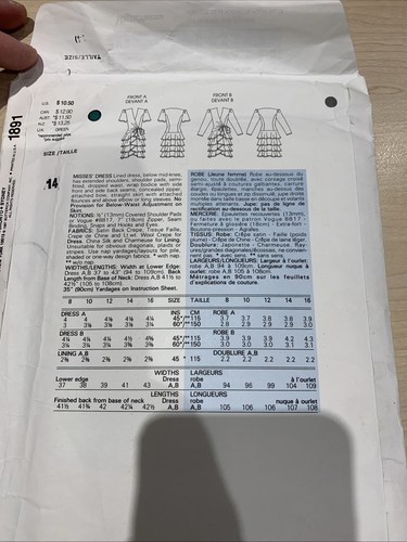 Vogue Pattern 1891 - Designer Original - Dress - Size 14 - Picture 2 of 3