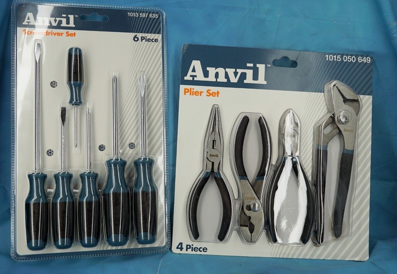 NEW Anvil Hand Tools: 4pc Plier Set 1015050649 + 6pc Screwdriver Set 1013597635