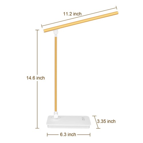 LED Desk Lamp with USB Charging Port Dimmable Eye Caring Table Lamp for Home ... - Picture 7 of 7