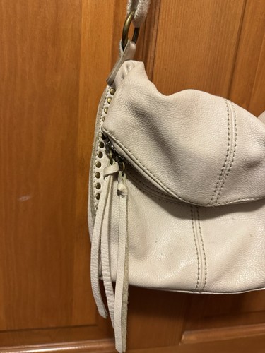 The Sak Crossbody Leder Tasche Elfenbein Nieten Quaste verstellbar Fold Over Silverlake - Bild 4 von 12
