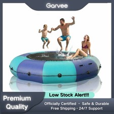 10x10ft PVC Inflatable Water Trampoline with Double Elastic Rope  Paddle Board