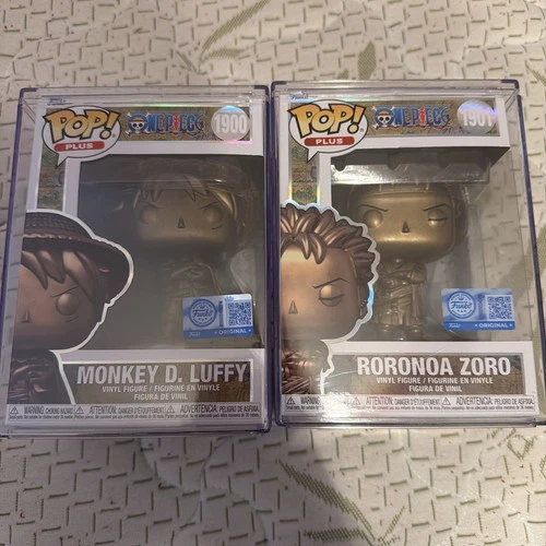 Funko Pop! One Piece Monkey D. Luffy #1900 Roronoa Zoro #1901 Bronze Statue Set