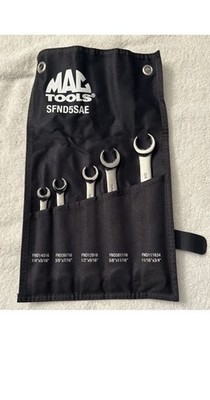 Mac Tools 5 Pc. SAE Flare Nut Wrench Set w/Canvas Storage Bag