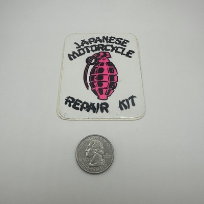 RARE Vintage Japanese Motorcycle Repair Kit Grenade Sticker PINK for Harley