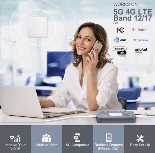 Amplificateur de signal de téléphone portable AT&T T Mobile Cricket répéteur cellulaire américain 5G 4G LTE - Photo 2 sur 7