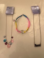 New Girls Lot of 3 PEACE Sign Necklaces by Claires