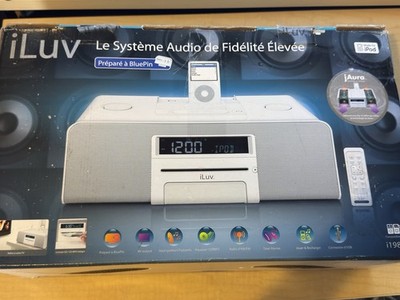 iLuv i198WHT jAura CD/MP3 Player & Recorder White AM/FM Dual Alarm USB AUX