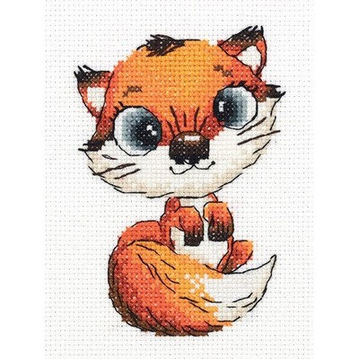 Klart counted cross stitch kit ''Abby the Fox'' 11x14.5cm, DIY