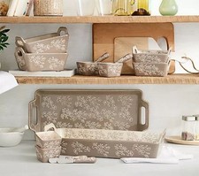 Temp-tations Floral Lace 14-Piece Bake & Serve Set K50360 Taupe