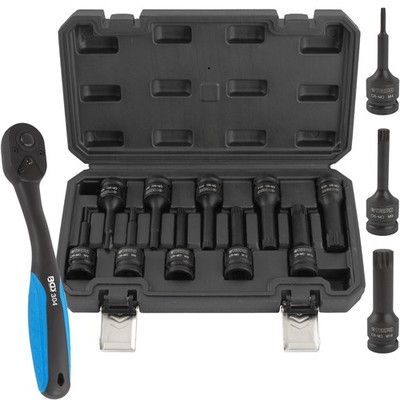 TECPO INNEN VIELZAHN STECKSCHLÜSSEL SATZ 1/2'' KRAFTNÜSSE M4-M18 + BGS RATSCHE