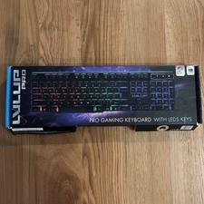 LVLUP Pro Gaming Keyboard with LED Keys Multicolor Backlight Vivitar Black - NEW