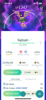 5x Sigilyph Pokemon   Good Chance of Lucky   Pokemon Go