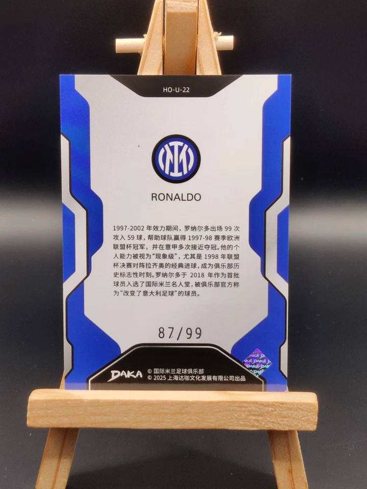 2025 Daka Holocene Inter Milan - Ronaldo R9 - Silver Refractor Numbered /99 - Image 2 of 2