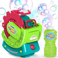 Bubble Machine for Toddlers Kids & Pets, with 8Oz Safe Solution, Extra Large & B