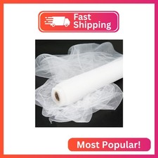 White Tulle Fabric Rolls, 54 Inch by 10 Yards 30 ft Tulle Ribbon for Wedding P