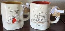 Disney x Rae Dunn Winnie the Pooh & Tigger AUTUMN. FALL. 18 oz Mug Set of 2 NWT