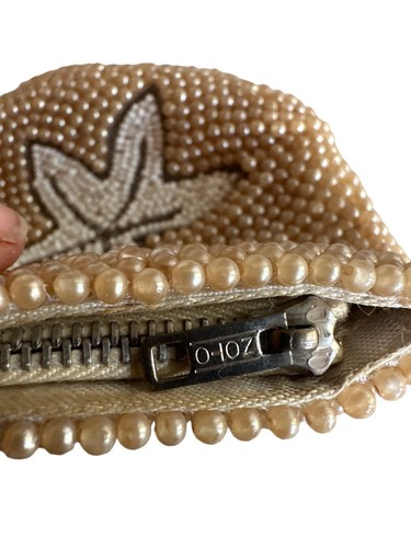Vintage Beaded Clutch Purse With Floral Design Made In Japan - Picture 6 of 6