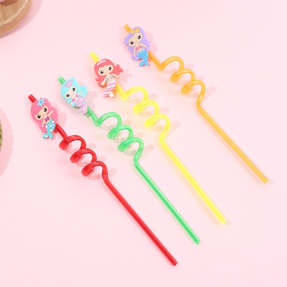 16PCS Flexible Swirl Straws Straws Curly Drinking Straws eBay