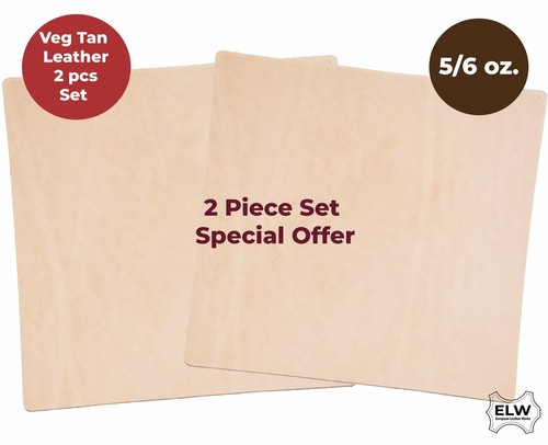 Veg Tan Tooling Leather 5/6 oz (2-2.4mm) 2 Piece Special Price - Picture 1 of 8