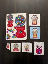 Vintage 80’s Gumball Machine Stickers, including shiny Hambly and full BJ sheet