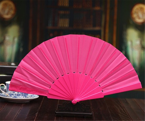 1PC Chinese Style Plastic Fabric Fold Hand Held Fan Dance Party Wedding Gifts GC - Picture 5 of 13