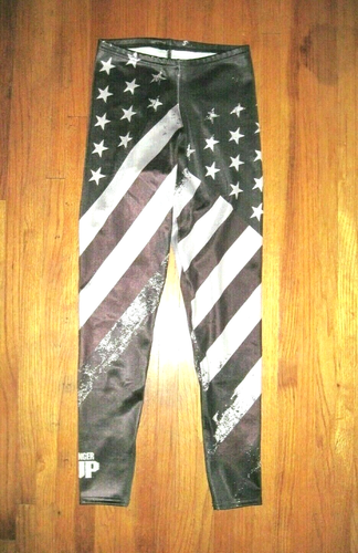 Ranger Up Performance Black/White Patriotic Flag Fitness Leggings Large New - Picture 3 of 8