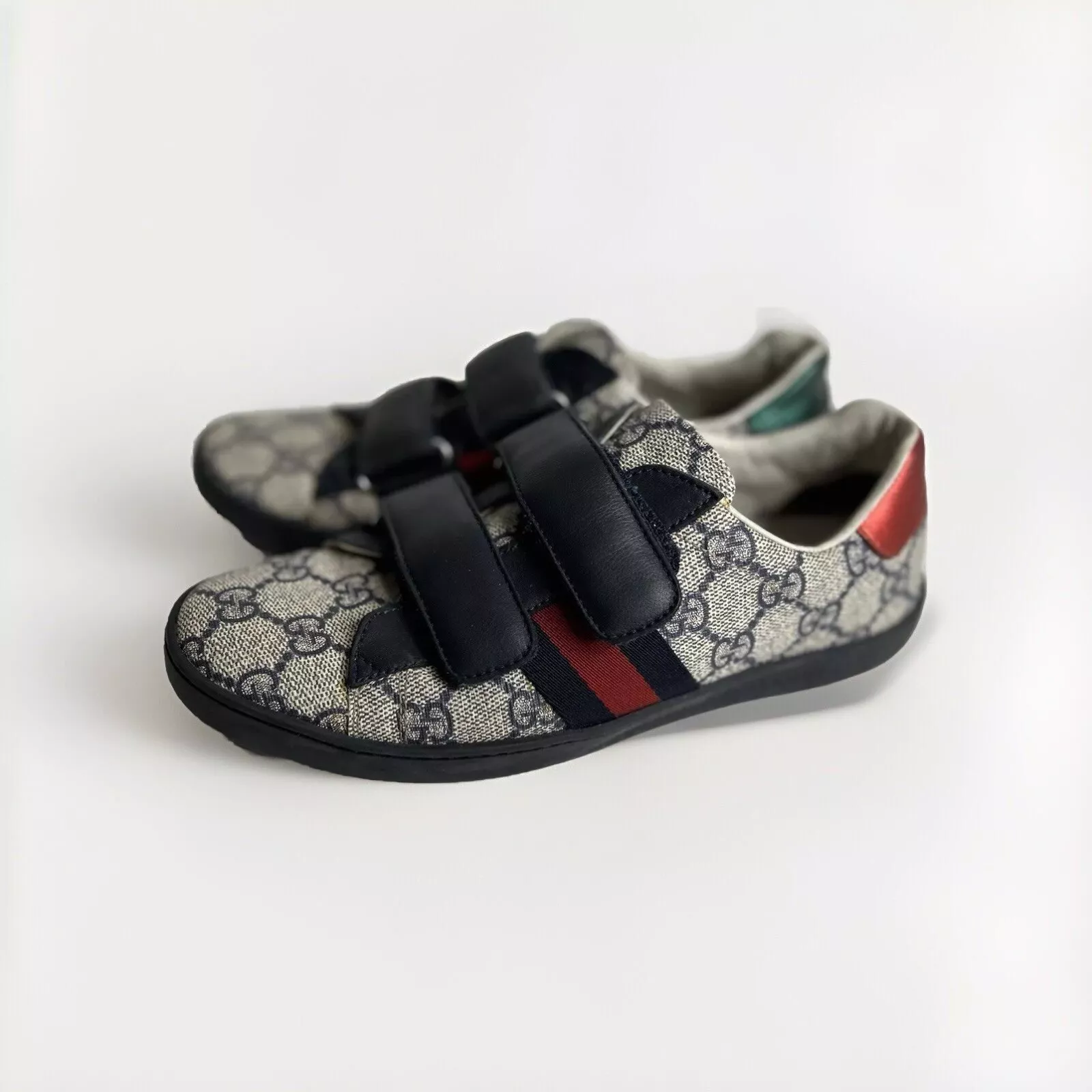 Baskets Gucci Ace Baskets PVC Monogramme Web Rayures Chaussures Taille 35