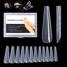 Soft Dual Nail Forms French False Tips- UV Poly Nail GEL Acrylic Extension Molds
