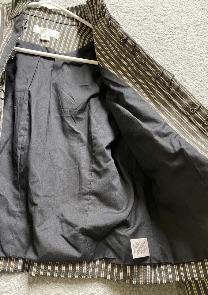 Isaac Mizrahi Blazer Womens Small Black Striped Lined Short Stretch Jacket - Image 3 of 4